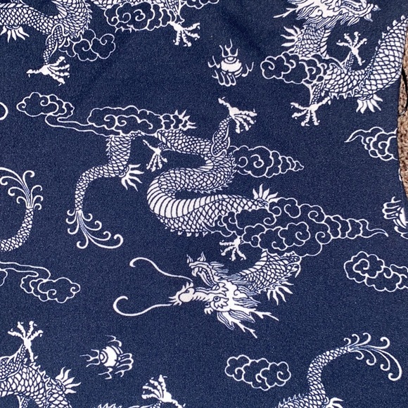 Dark Blue White Dragon Dress - Picture 2 of 3